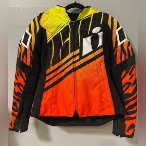 Icon Overlord SB2 Wildchild Jacket. Women’s XS. Colors Orange, Yellow and Black